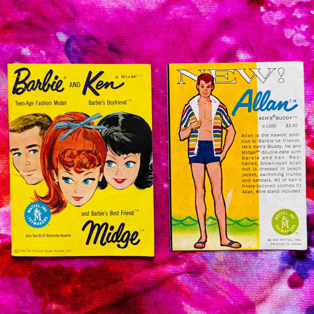 VINTAGE MATTEL 1962 Barbie, Ken & Midge booklet
Allan & Skipper flyer 1963